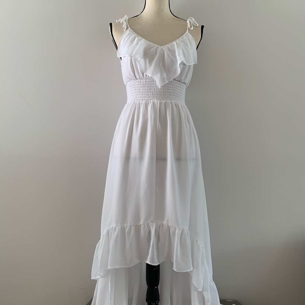 GSHD Guess Sheer Hi-Lo Dress